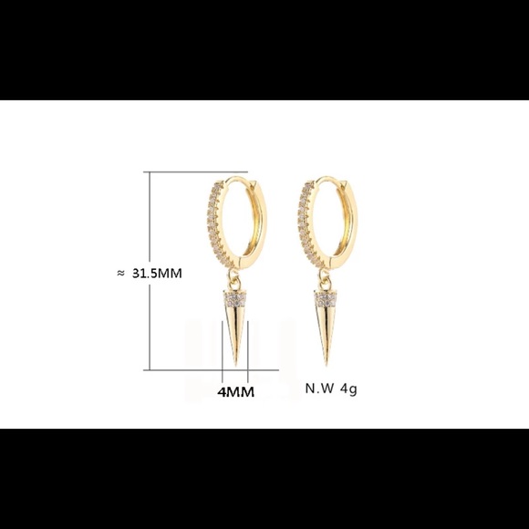 *NEW* 18k Spike Circle Hoop Earrings - Picture 5 of 5